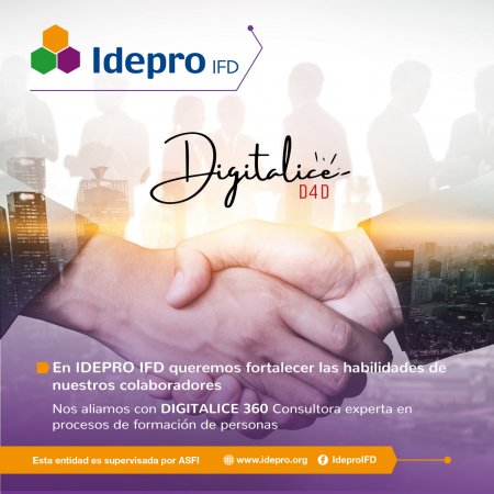 IDEPRO IFD y DIGITALICE 360 suscriben alianza para capacitar a mas 200 funcionarios
