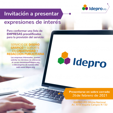 INVITACION A PRESENTAR EXPRESIONES DE INTERES: SERVICIO DE DISENO GRAFICO Y SOPORTE EN CREATIVIDAD Y REDACCION PUBLICITARIA