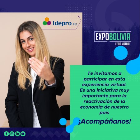 IDEPRO IFD estará presente en la Primera Feria Virtual Multisectorial EXPOBOLIVIA 2020