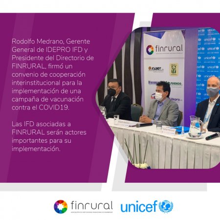 FINRURAL Y UNICEF Bolivia lanzan campaña para lograr el 100% de vacunados contra la COVID-19